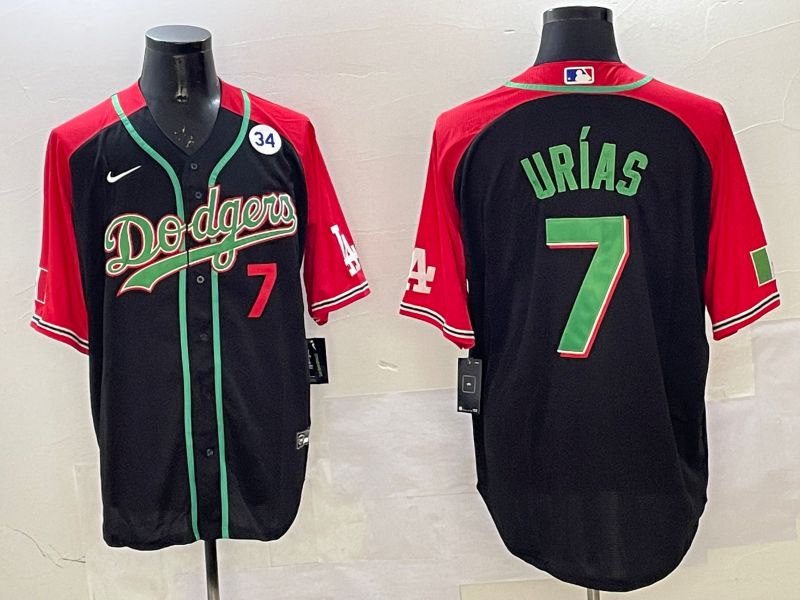 Men Los Angeles Dodgers #7 Urias Black red Game 2025 Nike MLB Jersey style 3204->los angeles dodgers->MLB Jersey